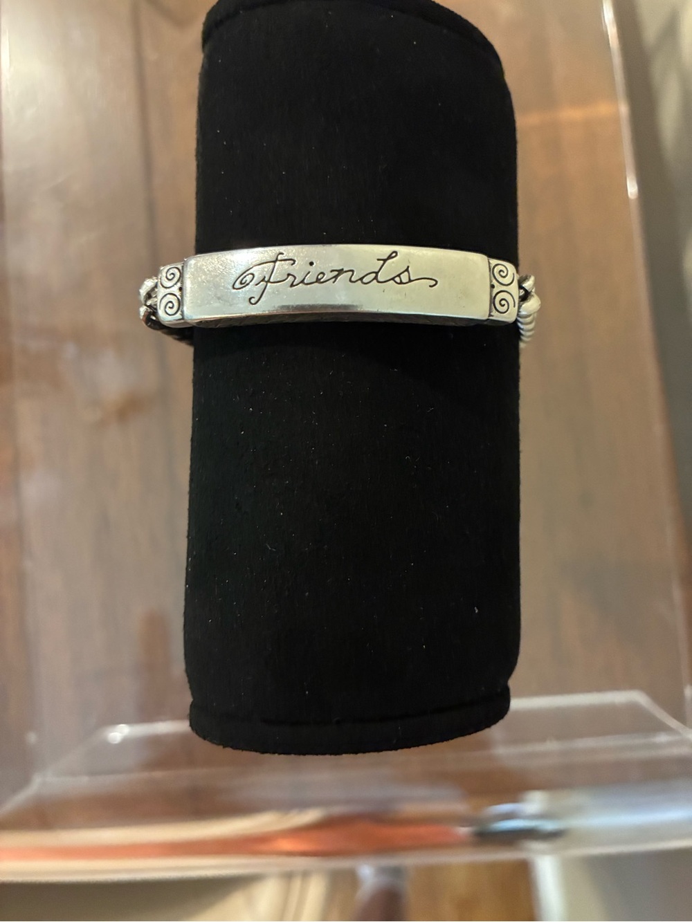 Brighton Friends Engraved Silver-Tone Bracelet (Retired)
